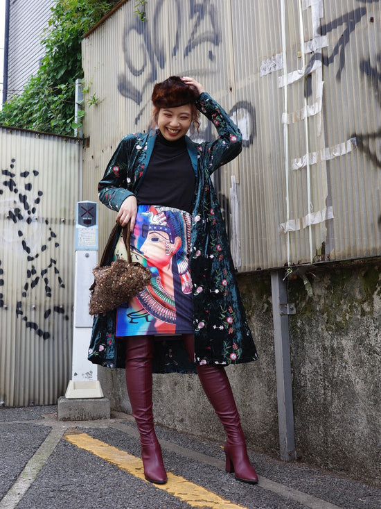 【Used】<br>エジプト柄タイトスカート