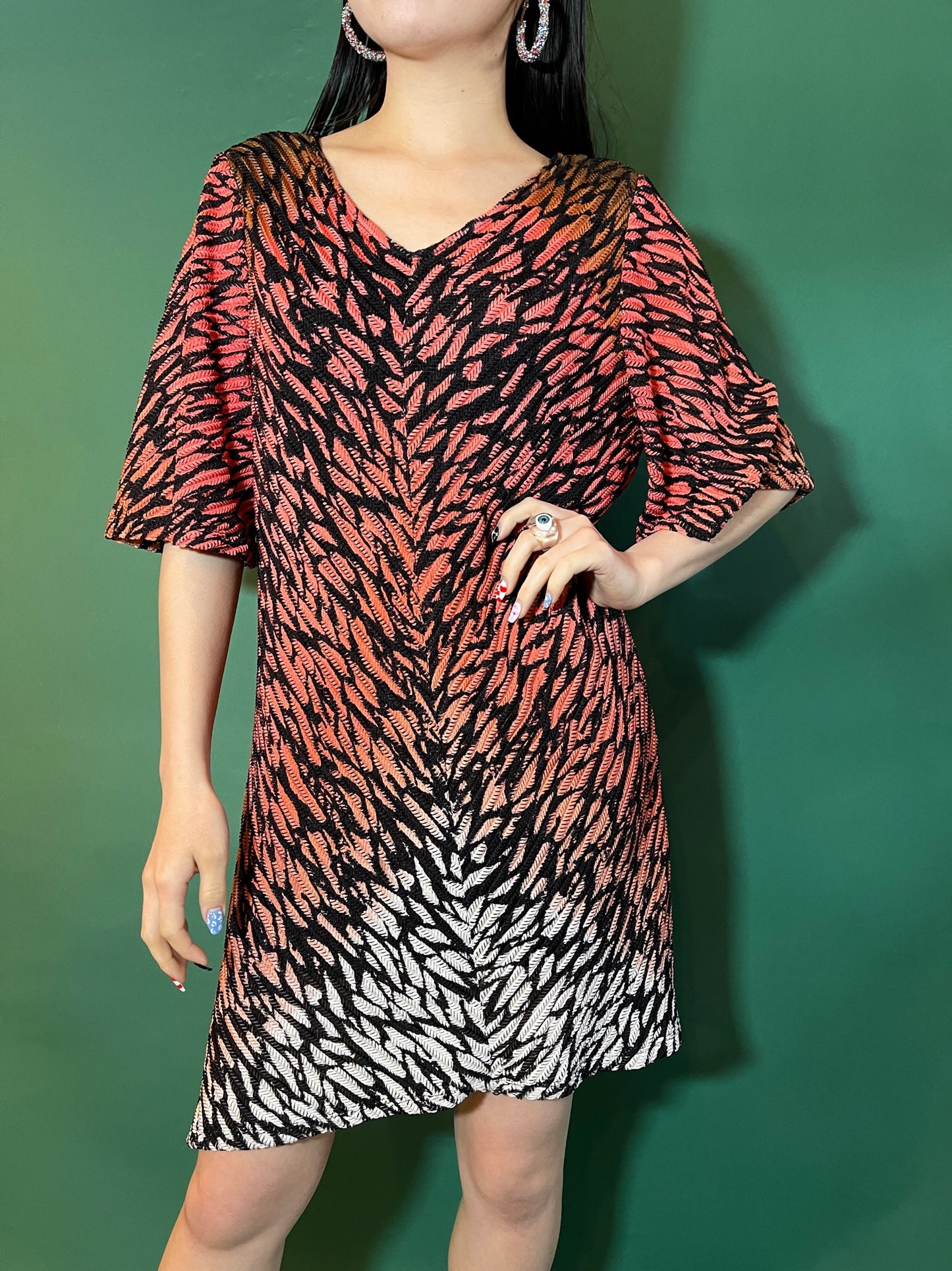【Used】<br>リーフ柄グラデーションワンピース