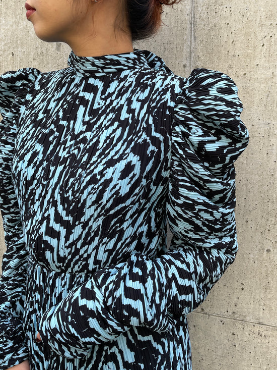 【Used】<br>"SOLACE LONDON"<br>ウェーブ柄プリーツドレス