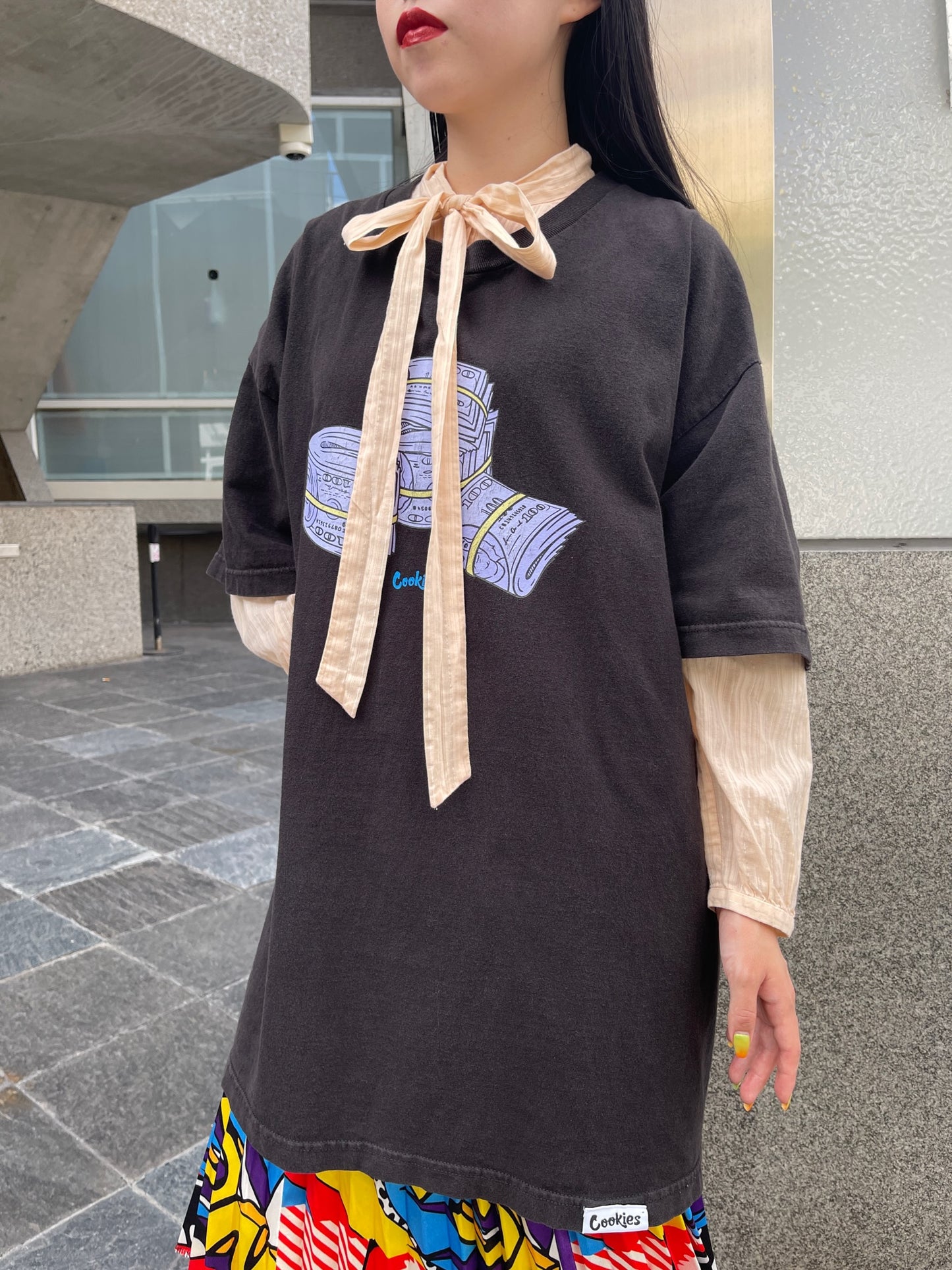 【Used】<br>"Cookies"ドル紙幣プリントTシャツ