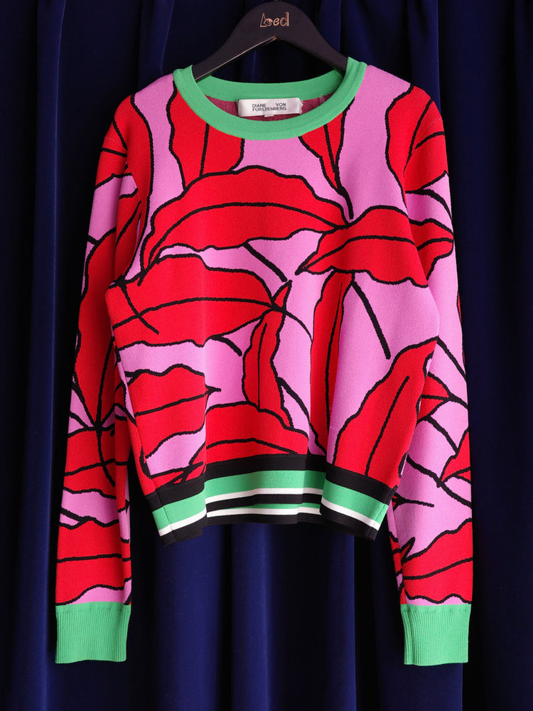 
                      
                        DIANE VON FURSTENBERG リーフ柄トップス
                      
                    