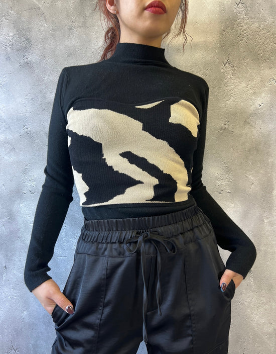 【Used】<br>カウ柄ニットビスチェ