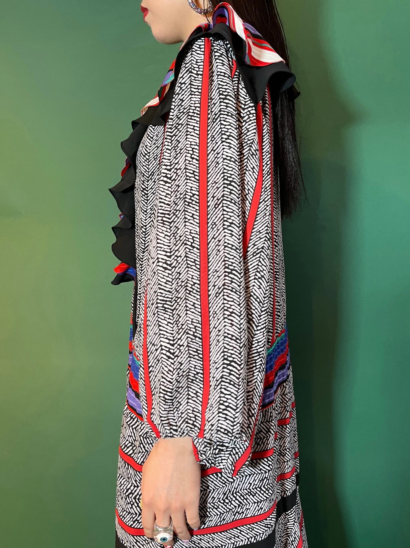 【Vintage】<br>"Diane Freis"フリルデザインワンピース