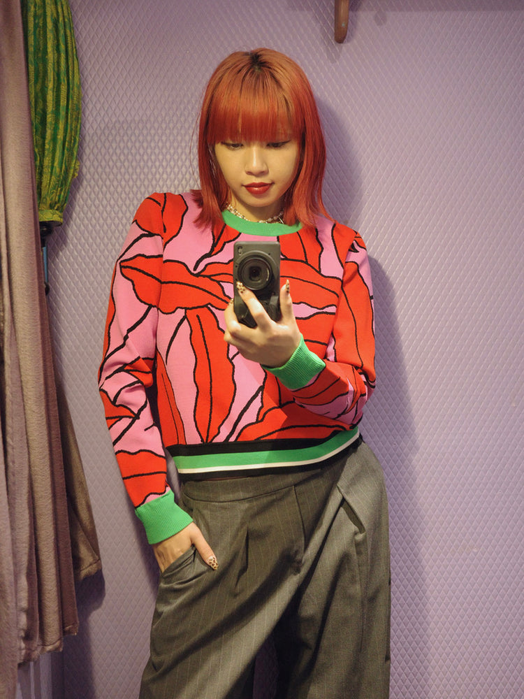 
                      
                        DIANE VON FURSTENBERG リーフ柄トップス
                      
                    