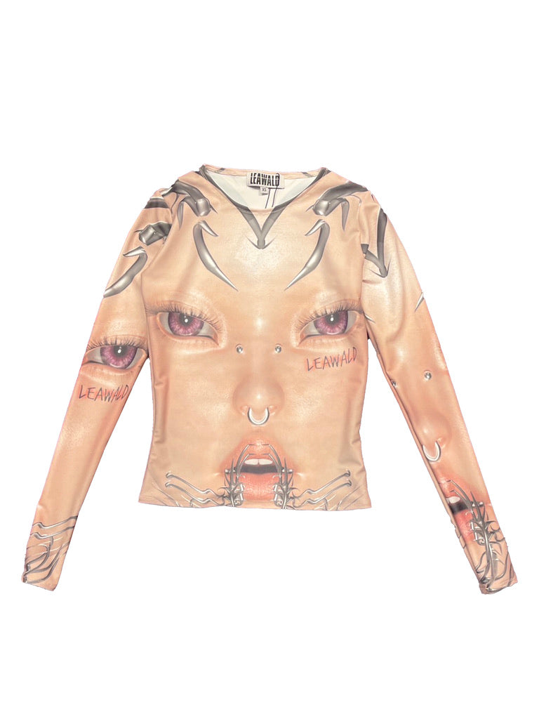 LEAWALD Long sleeve tribal beige