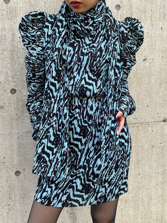 【Used】<br>"SOLACE LONDON"<br>ウェーブ柄プリーツドレス