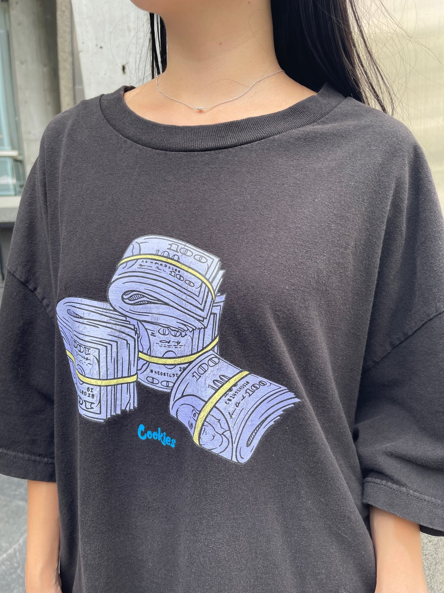 【Used】<br>"Cookies"ドル紙幣プリントTシャツ
