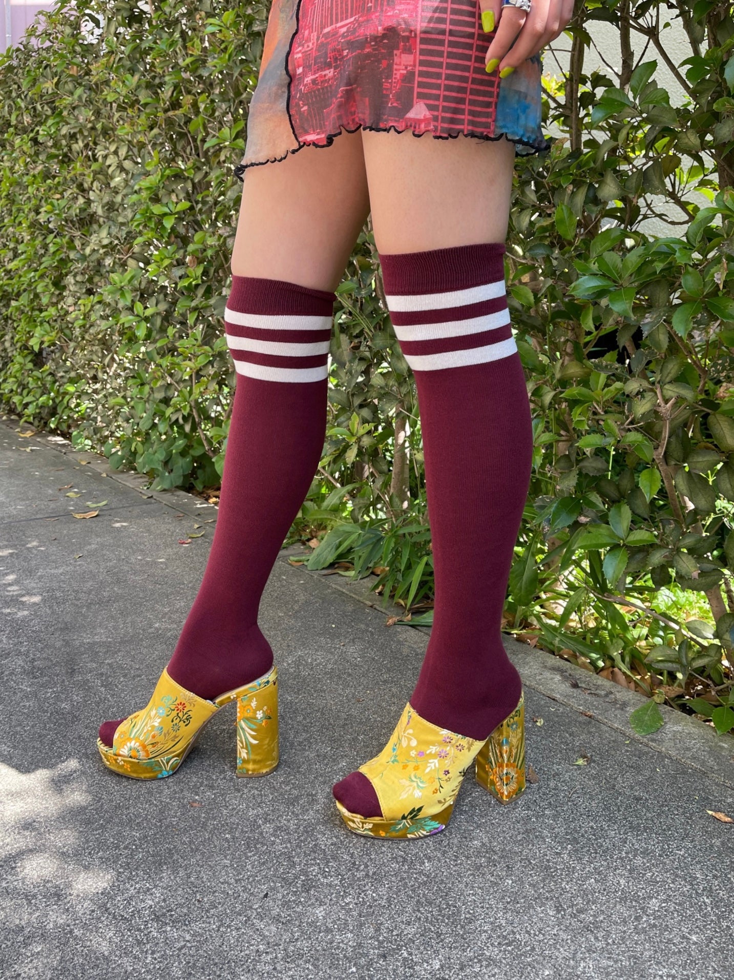 【Select】<br>ラインデザインニーハイソックス