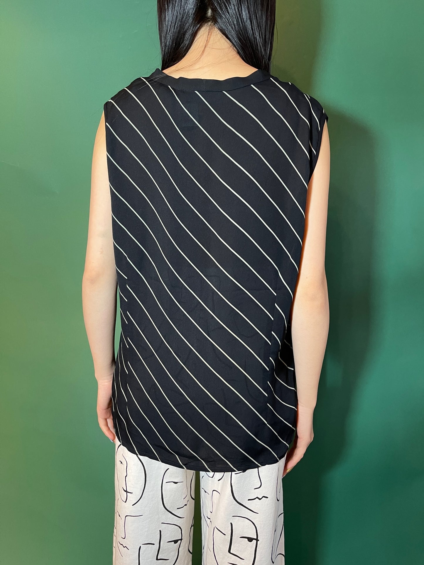 【Used】<br>リボンストライプシルクトップス