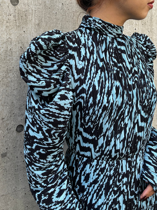 【Used】<br>"SOLACE LONDON"<br>ウェーブ柄プリーツドレス