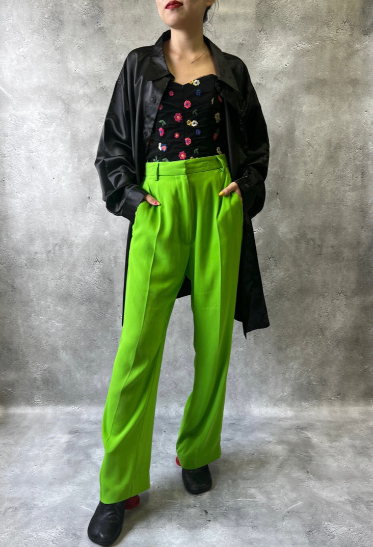【Vintage】<br>ブラックサテンビッグシャツ