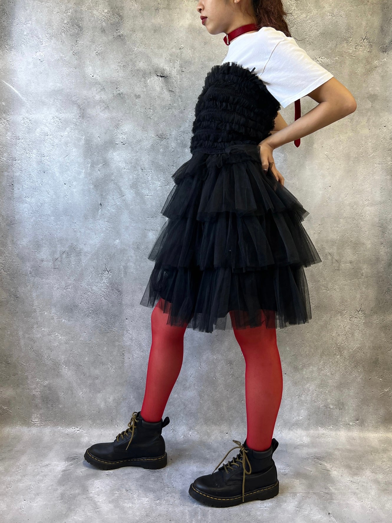 【Used】<br>ブラックチュールベアワンピース