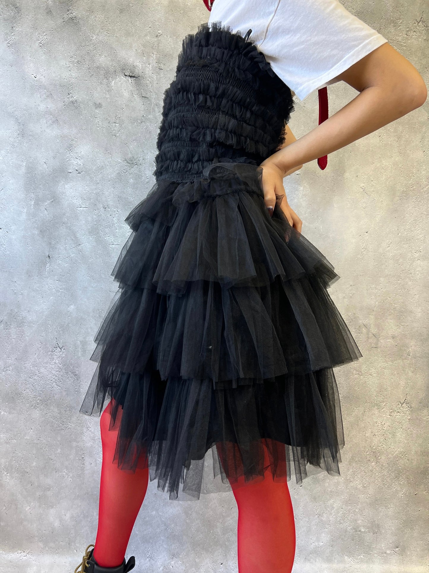 【Used】<br>ブラックチュールベアワンピース