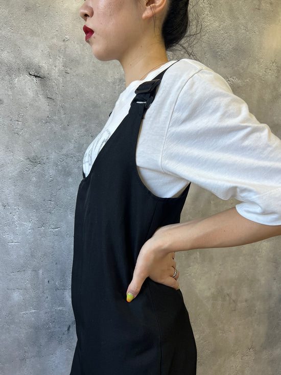 【Vintage】<br>ブラックフロントジップオーバーオール