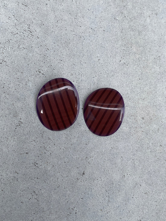 【Used】<br>ストライプオーバルピアス