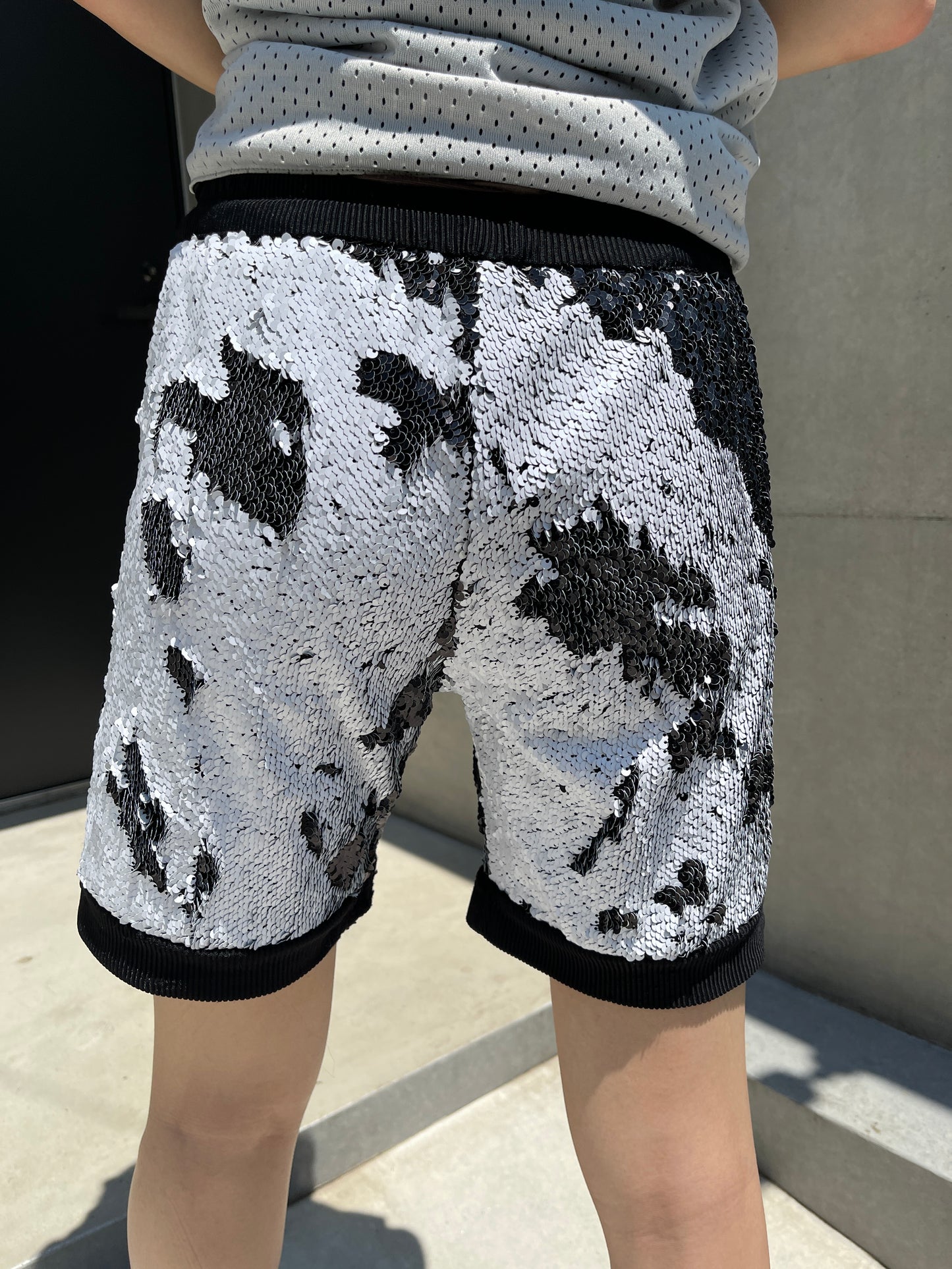 【Used】<br>モノトーンスパンコールハーフパンツ