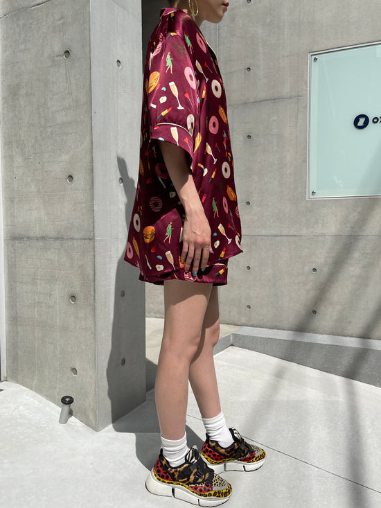 【Used】<br>ユニーク柄シルクパジャマセットアップ