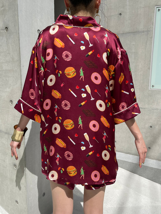 【Used】<br>ユニーク柄シルクパジャマセットアップ