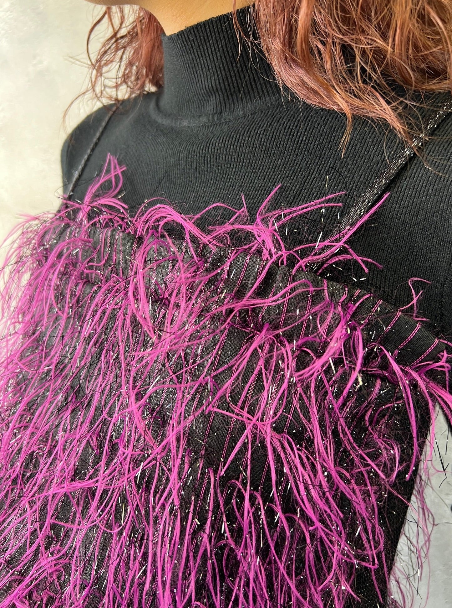 【Used】<br>"BCBG"ピンクファービスチェ
