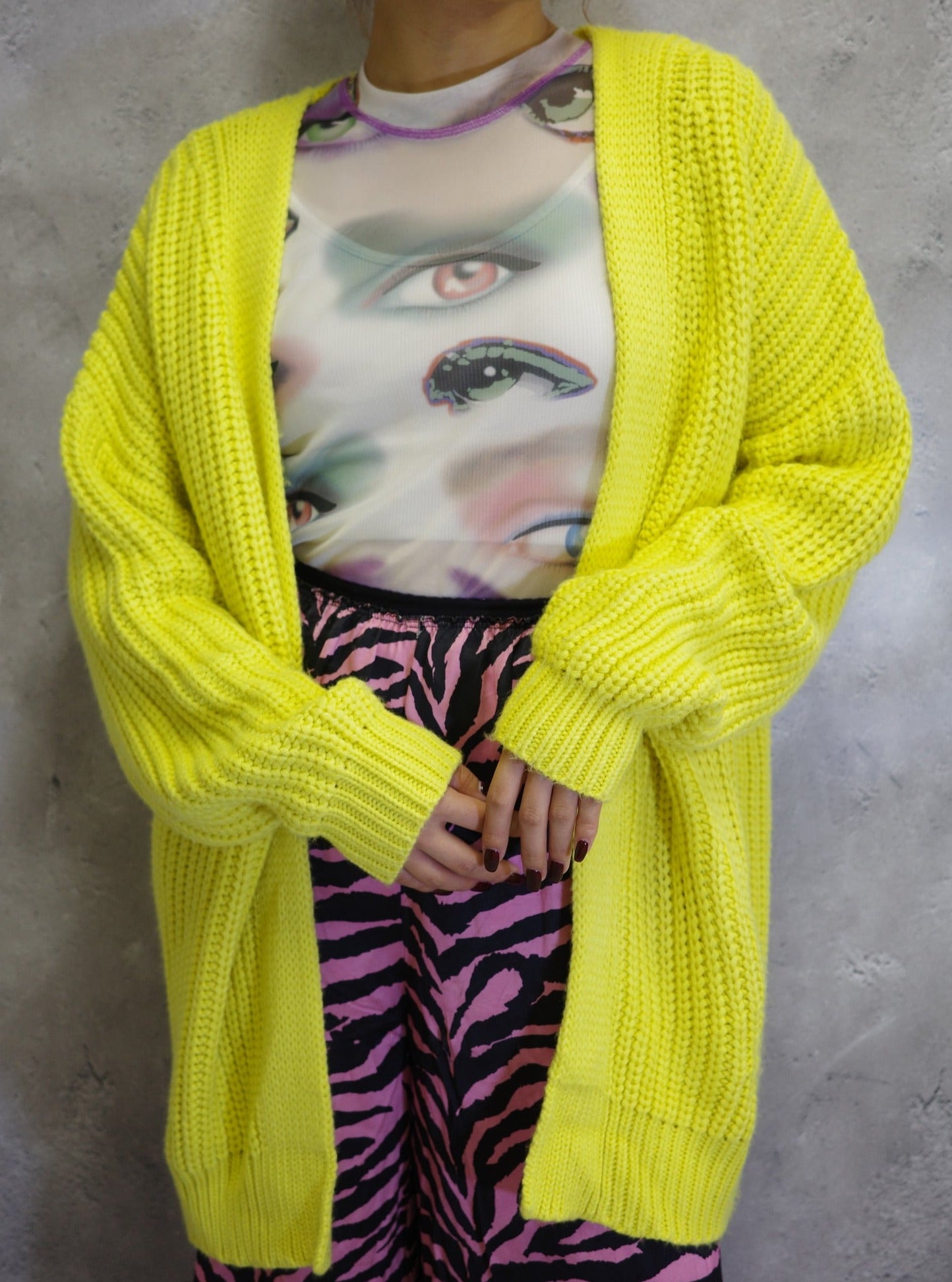 【Used】<br>イエローロングカーディガン