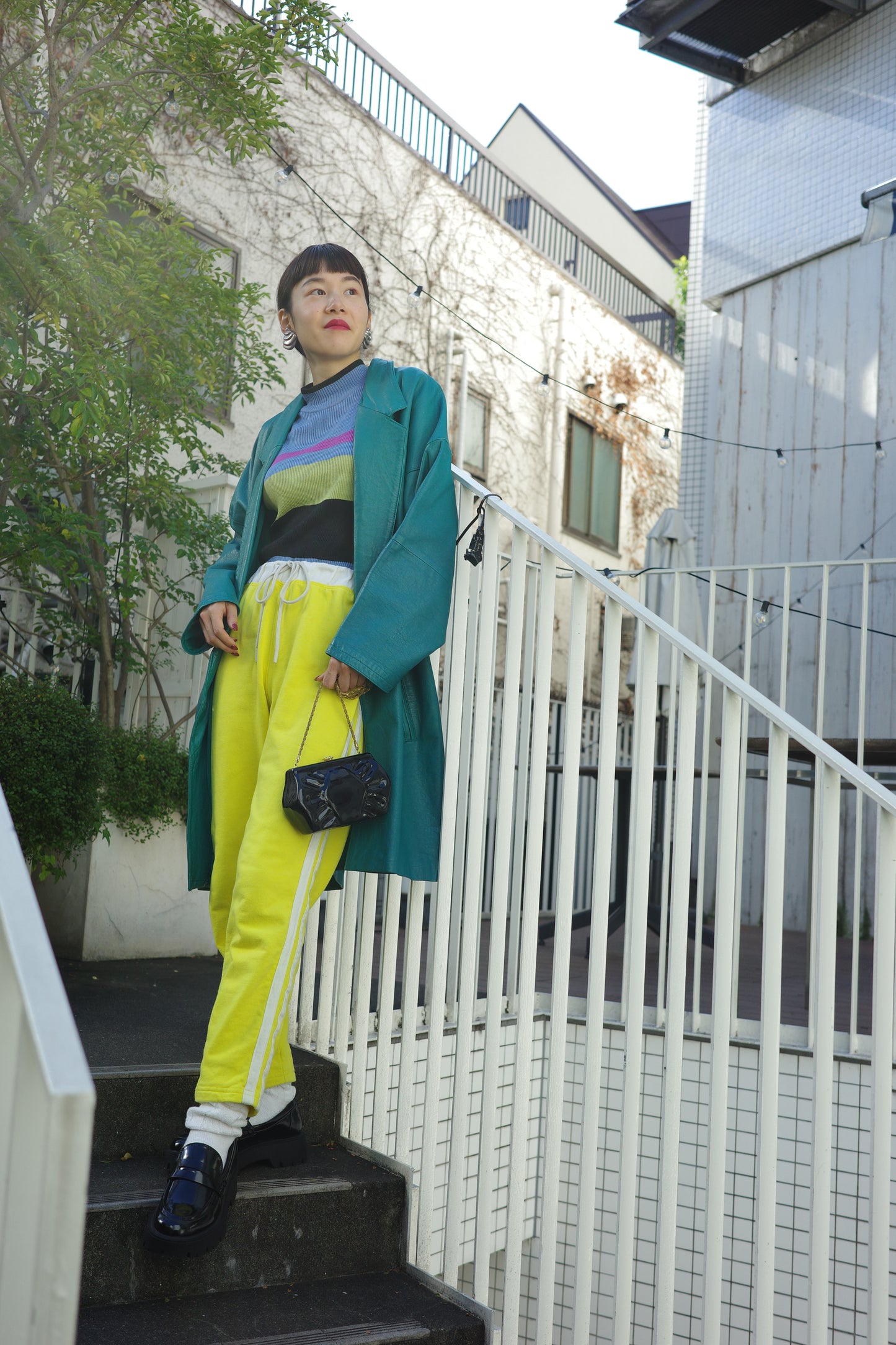 【Used】<br>レモンイエローサイドラインパンツ