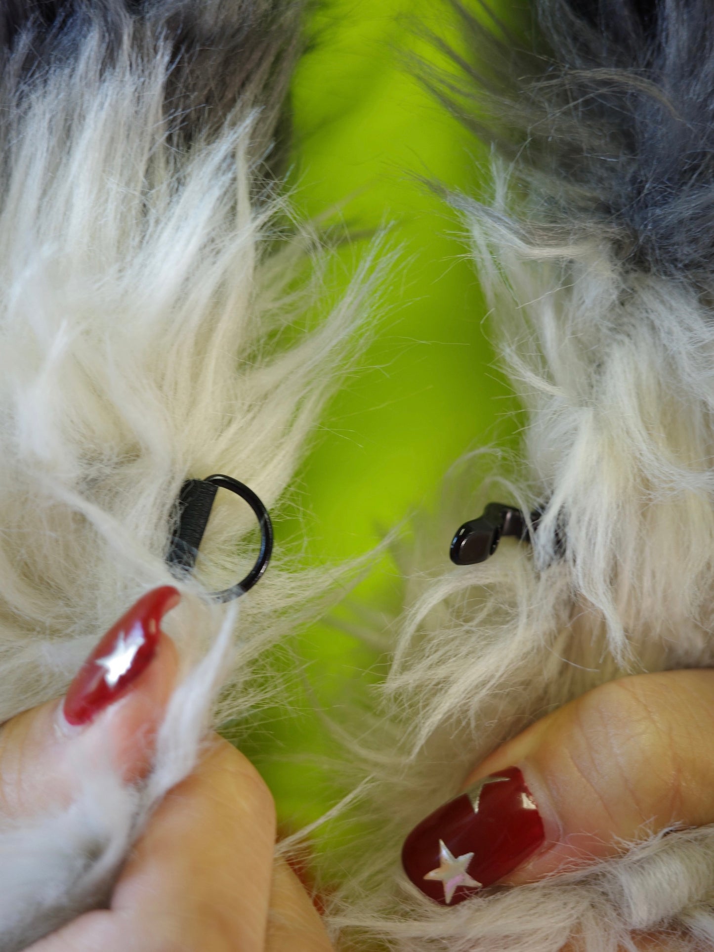 【Used】<br>"Peak Performance"<br>ストライプ柄ミックスファーコート