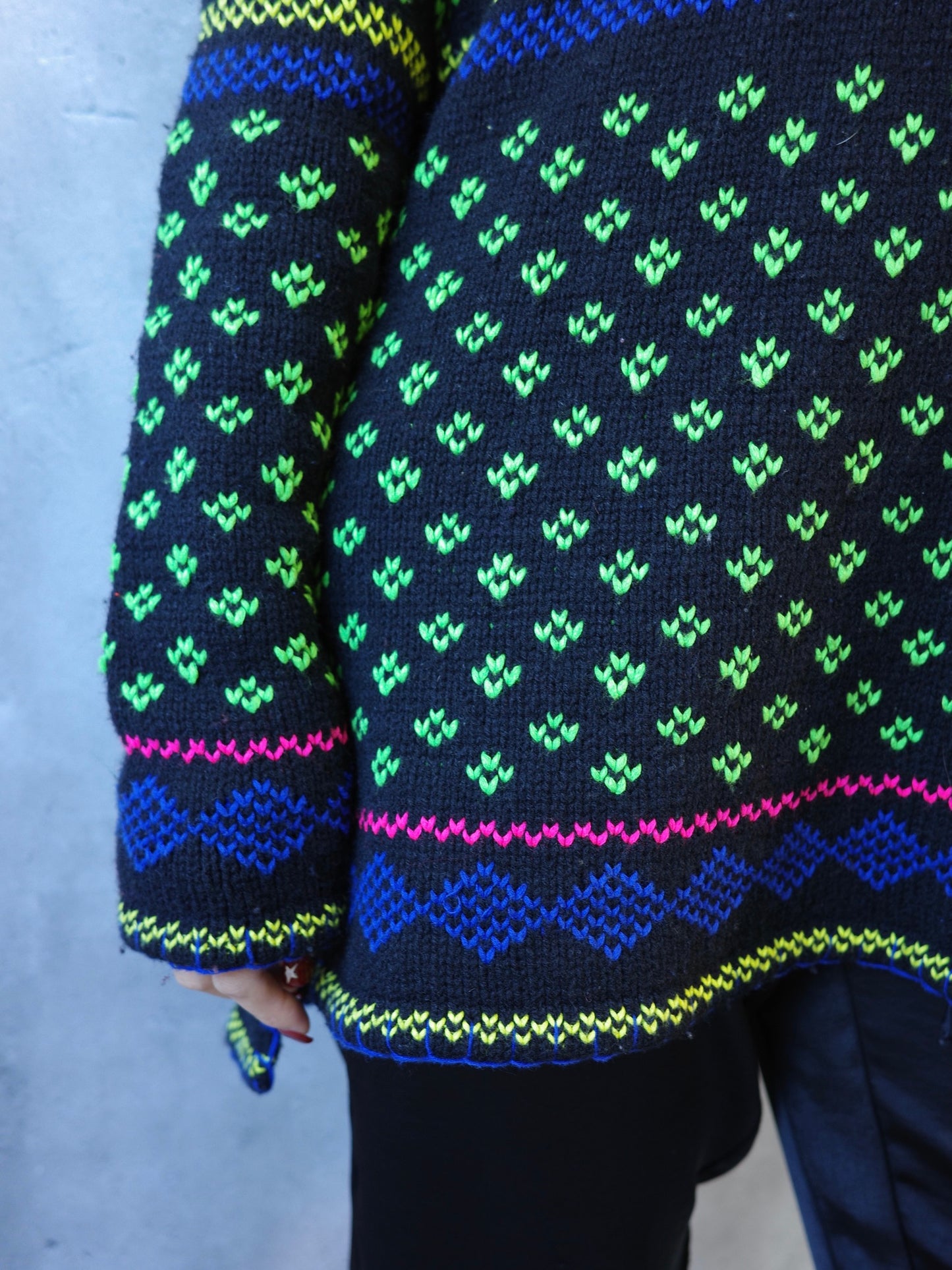 【Used】<br>ノルディック柄ニットフーディー