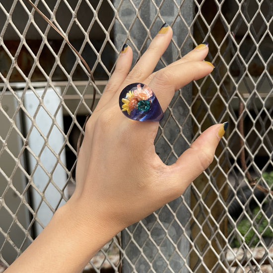 【Used】<br>お花アクリルリング