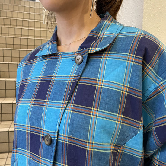 【Used】ブルーチェックコート