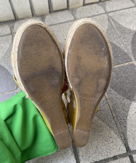 【Used】" miumiu " ウエッジソールサンダル