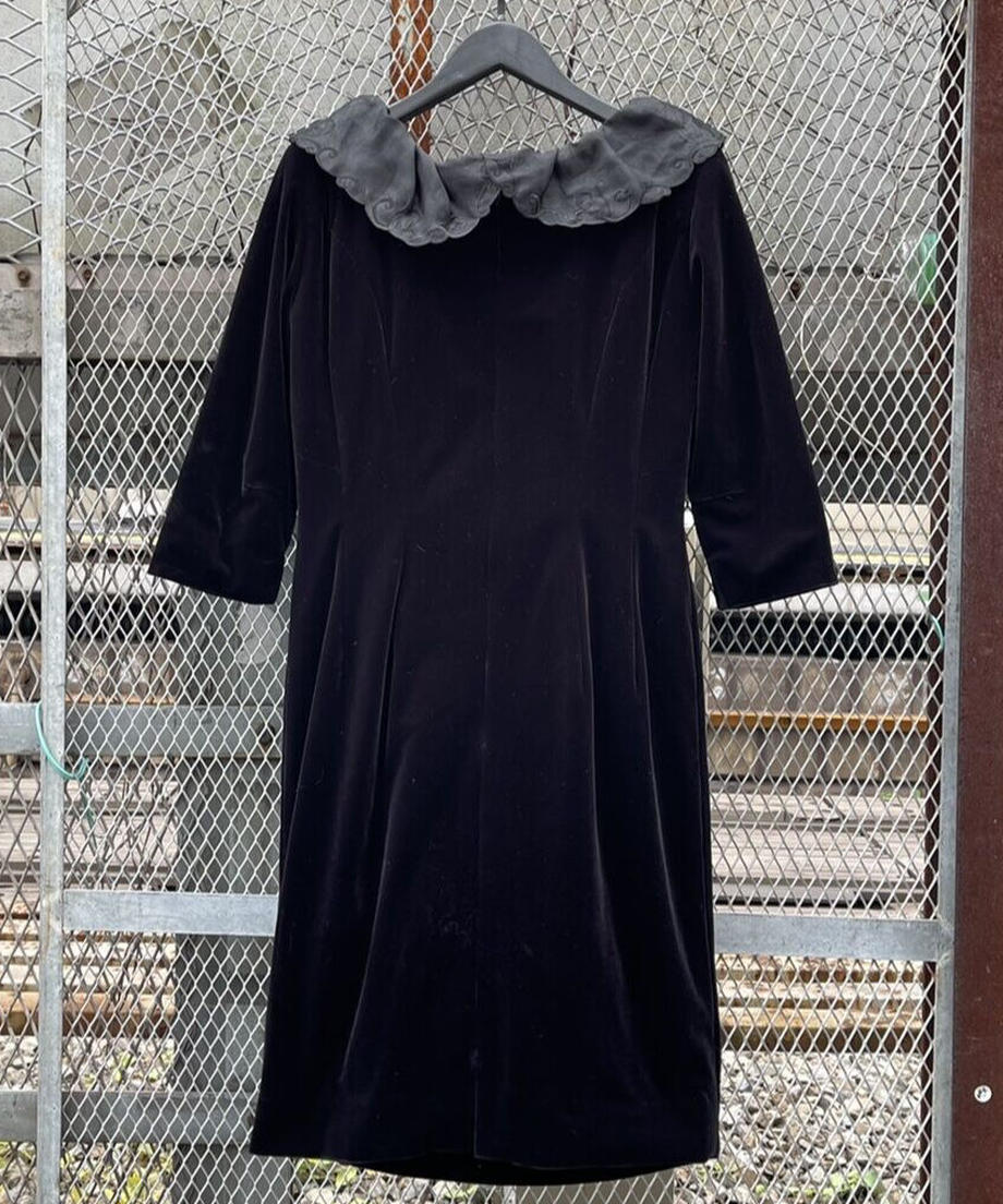 【Used】ロールカラーベロアワンピース