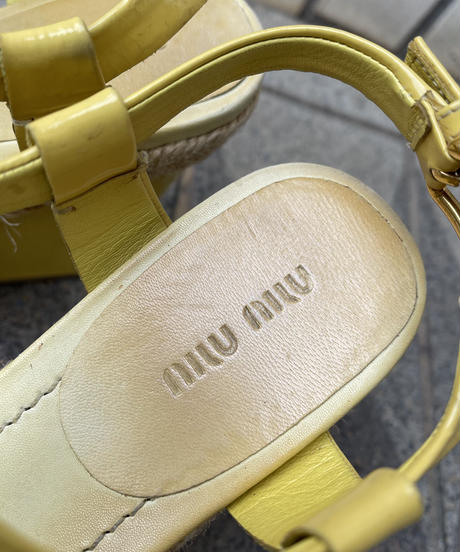 【Used】" miumiu " ウエッジソールサンダル
