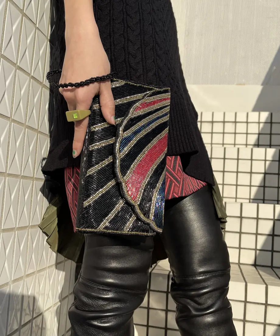 【Used】<br>ビーズデザインショルダーバッグ