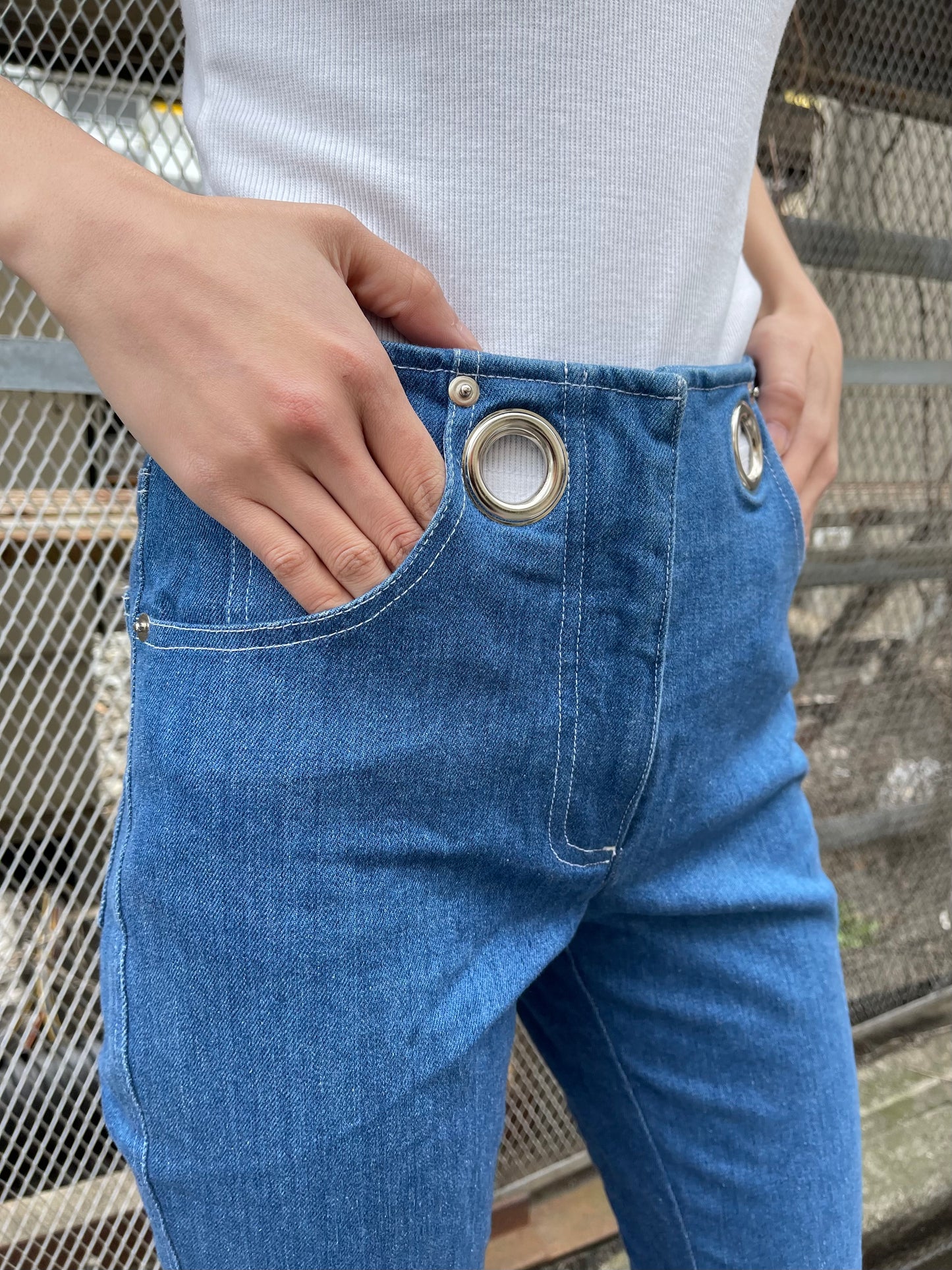【Used】ウエストハトメデザインデニム