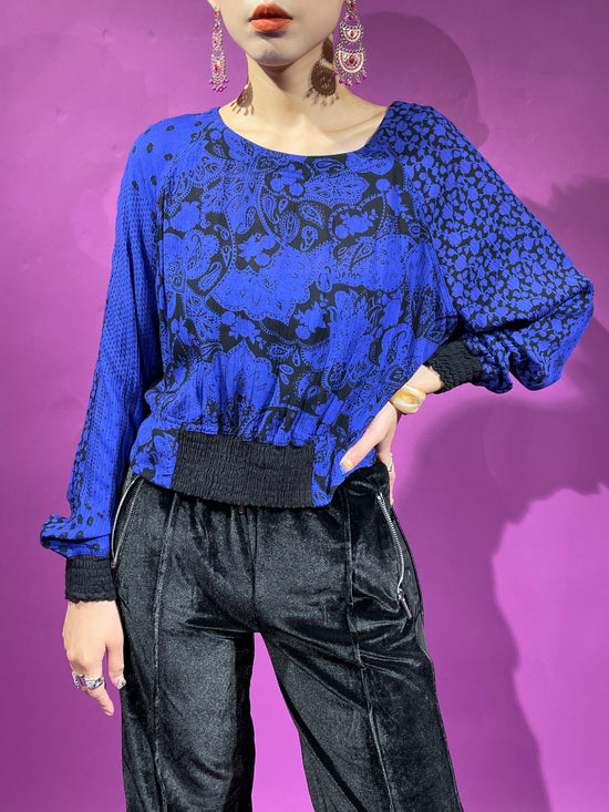 【Vintage】<br>パープルフラワートップス