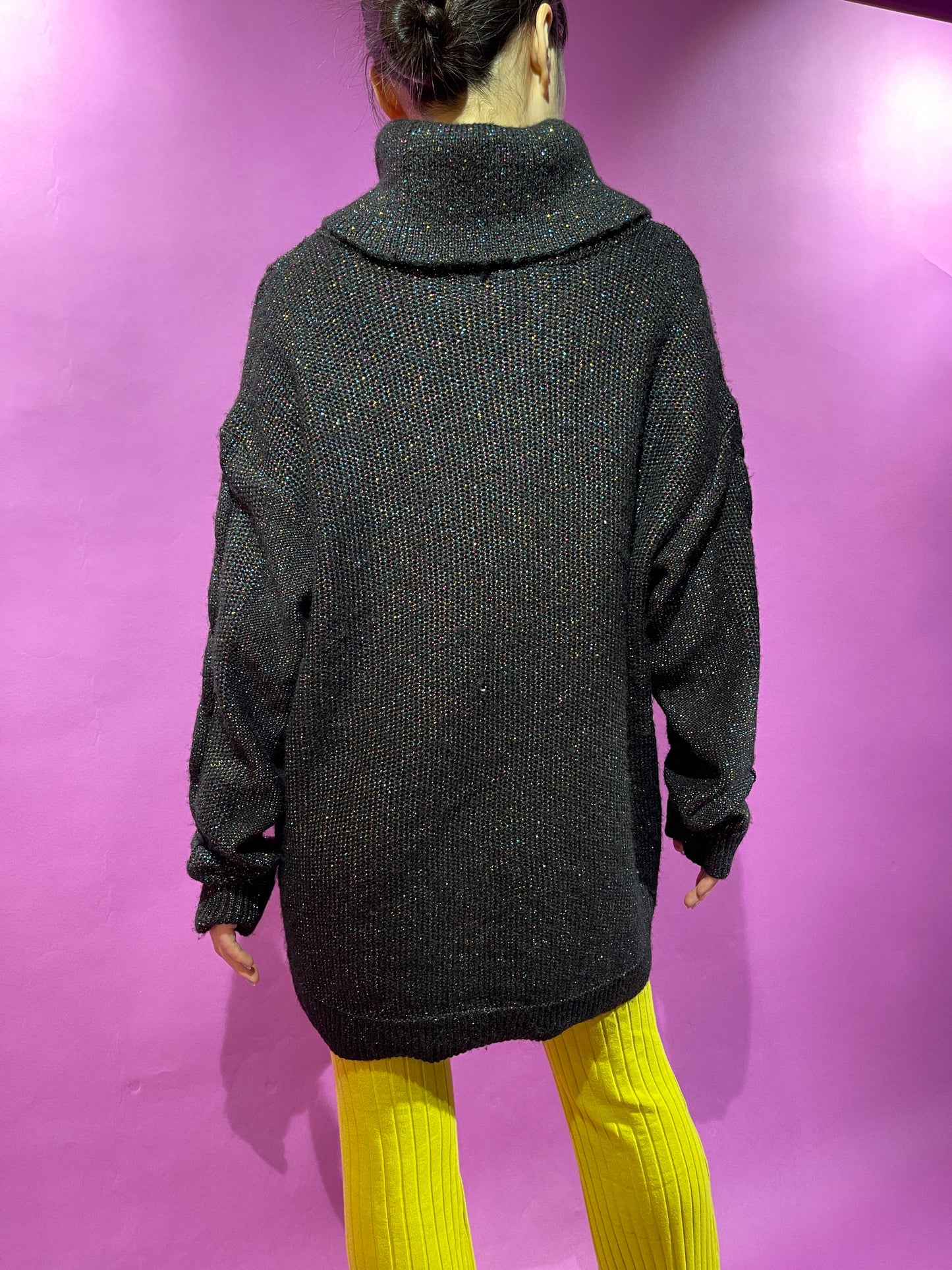 【Used】<br>オフタートルネックラメニットトップス