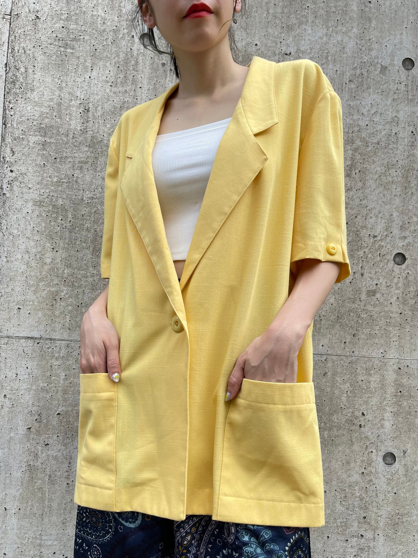 【Used】レモンイエローレーヨンジャケット