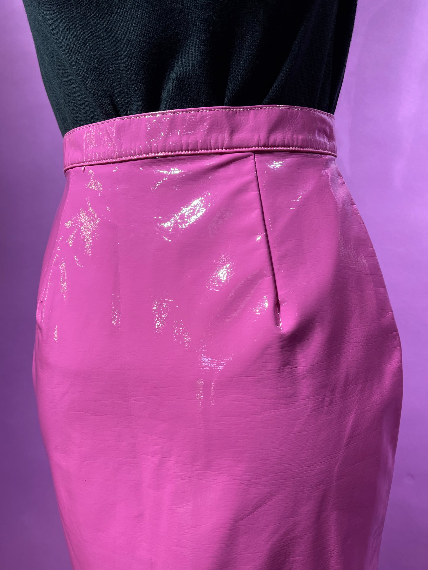 【Used】<br>ピンクエナメルジップデザインスカート