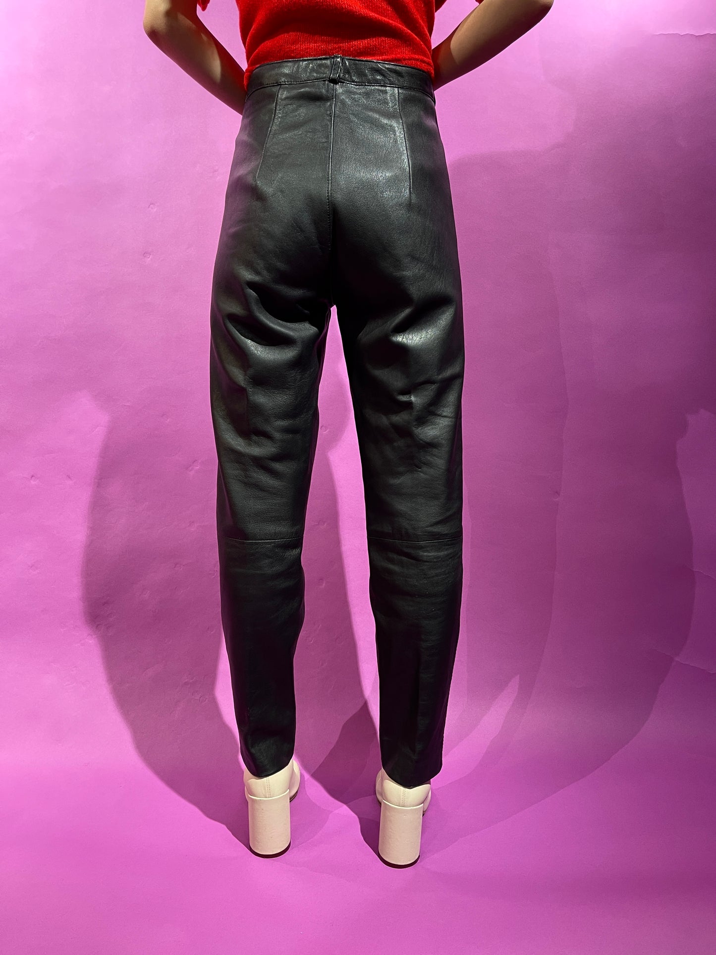 【Vintage】<br>ブラックレザーパンツ