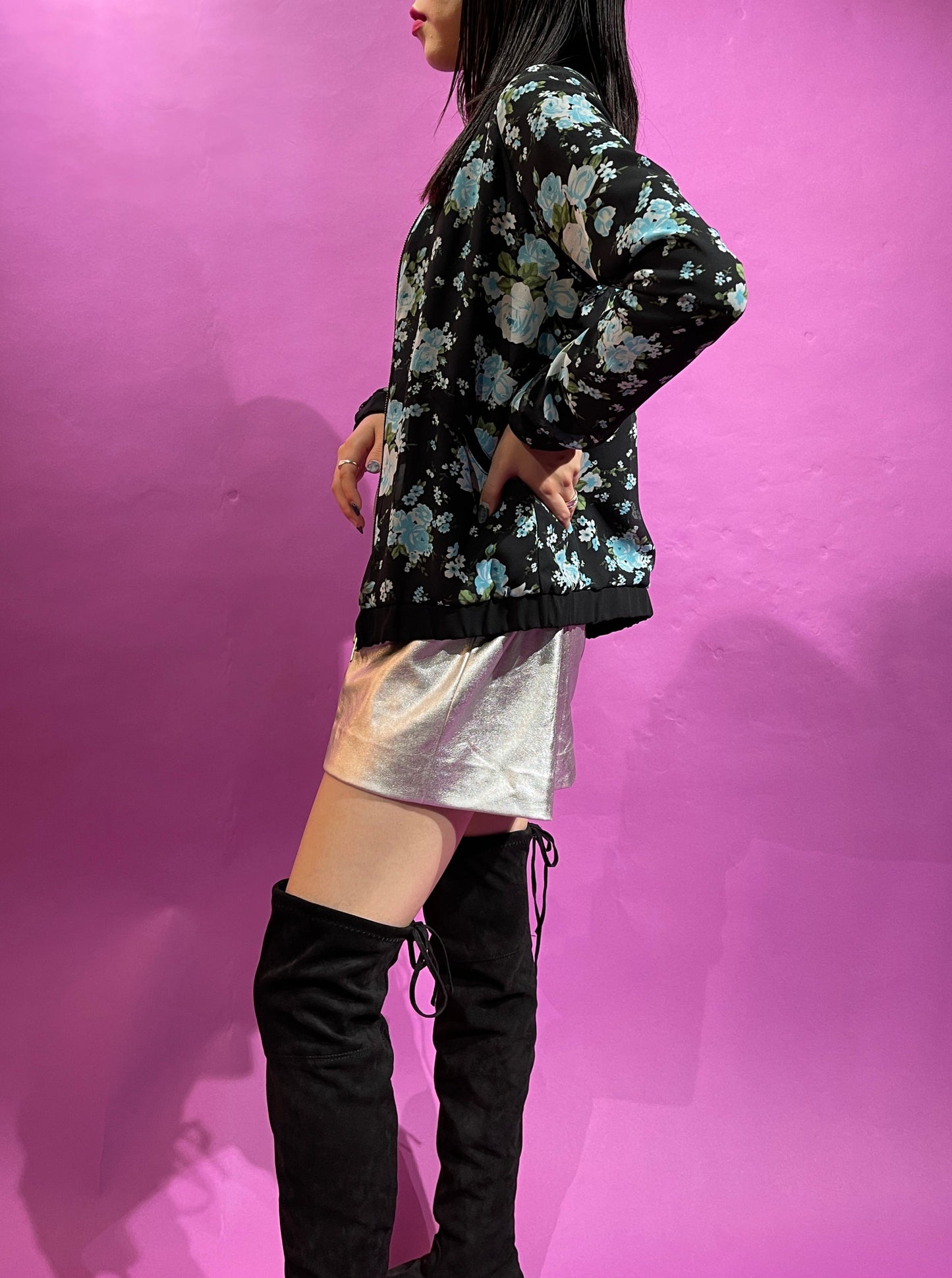 【Used】<br>フローラル柄シフォンジャケット