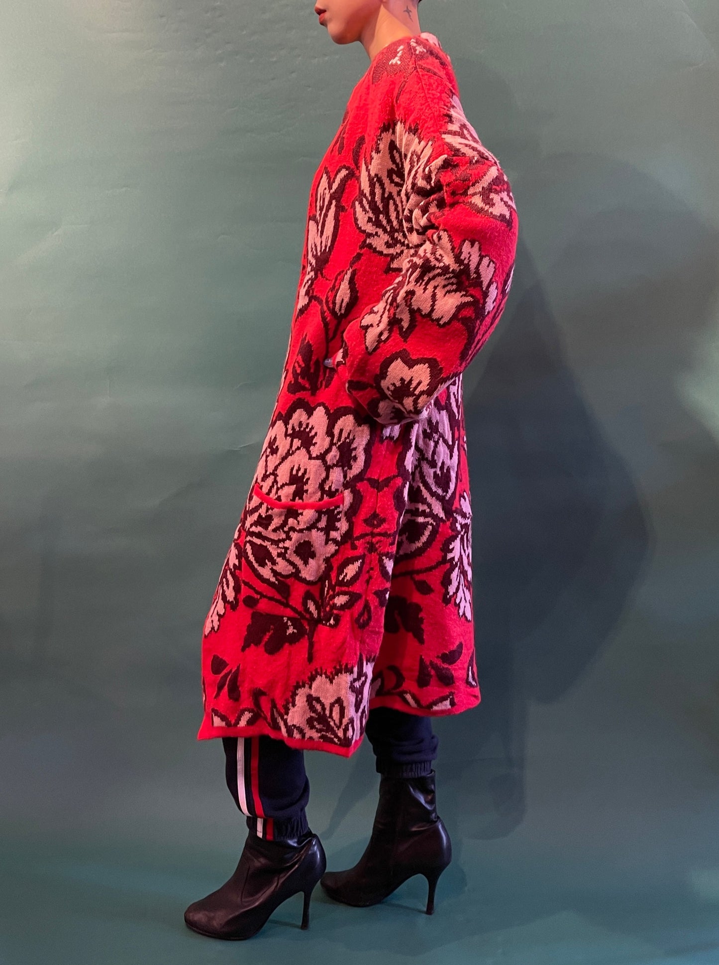 【Used】<br>フローラルロングニットカーディガン