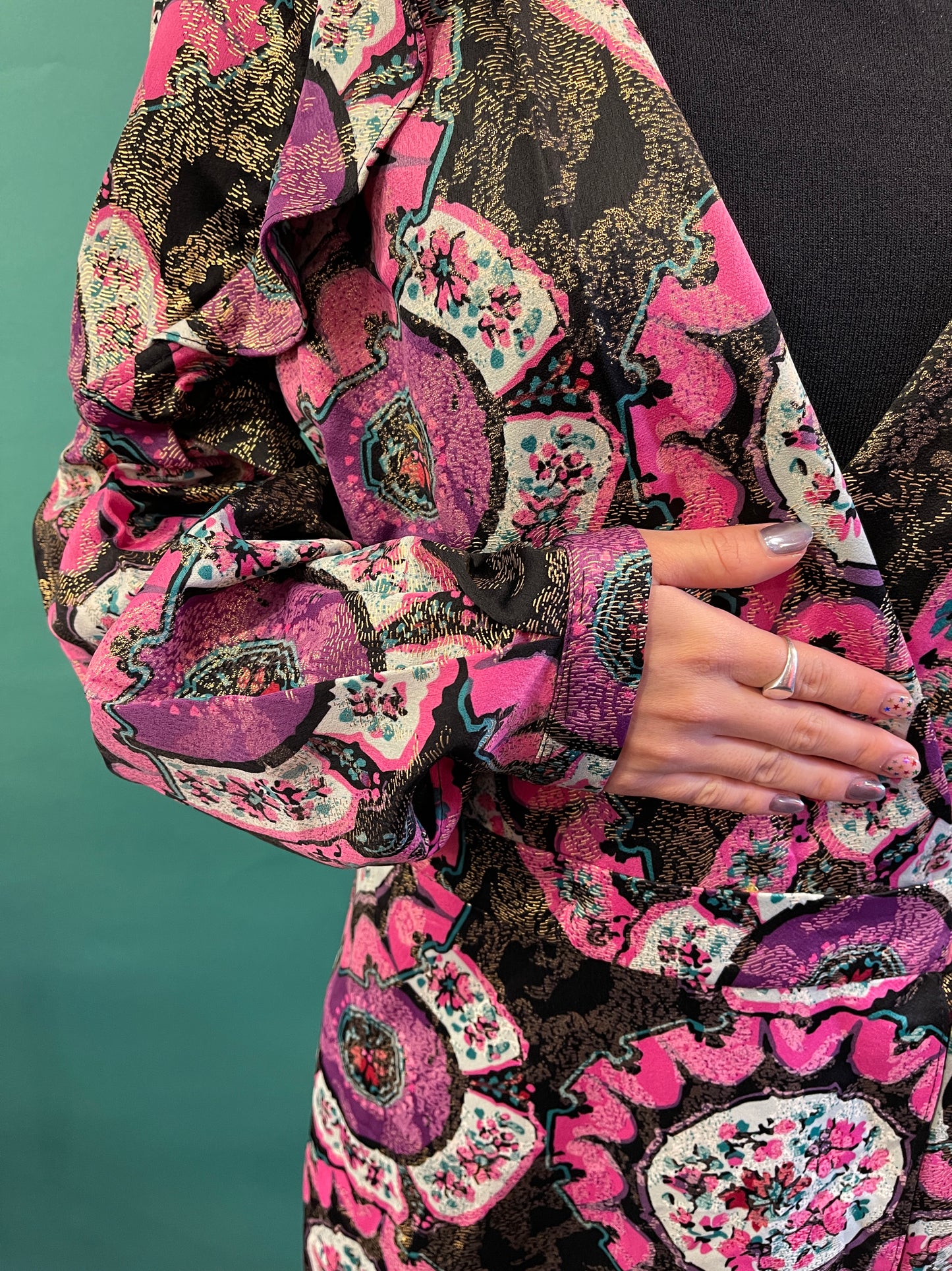 【Used】<br>Art graphic pink long dress