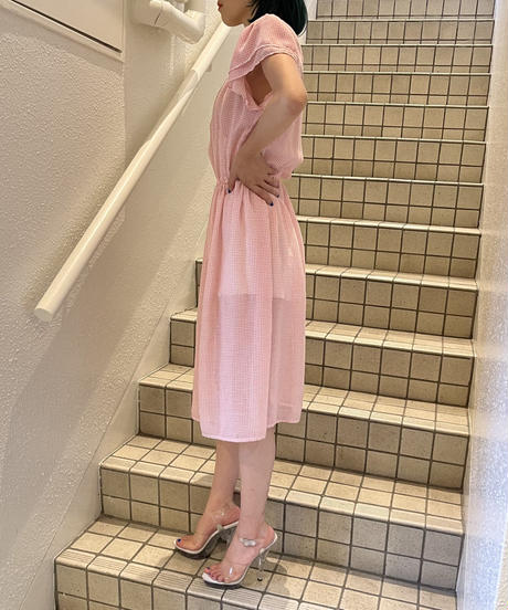 【Vintage】<br>Window Pane Checked Dress