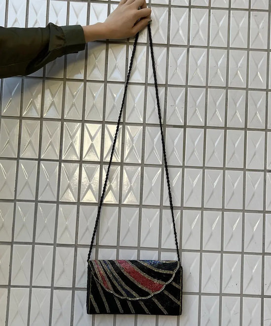 【Used】<br>ビーズデザインショルダーバッグ