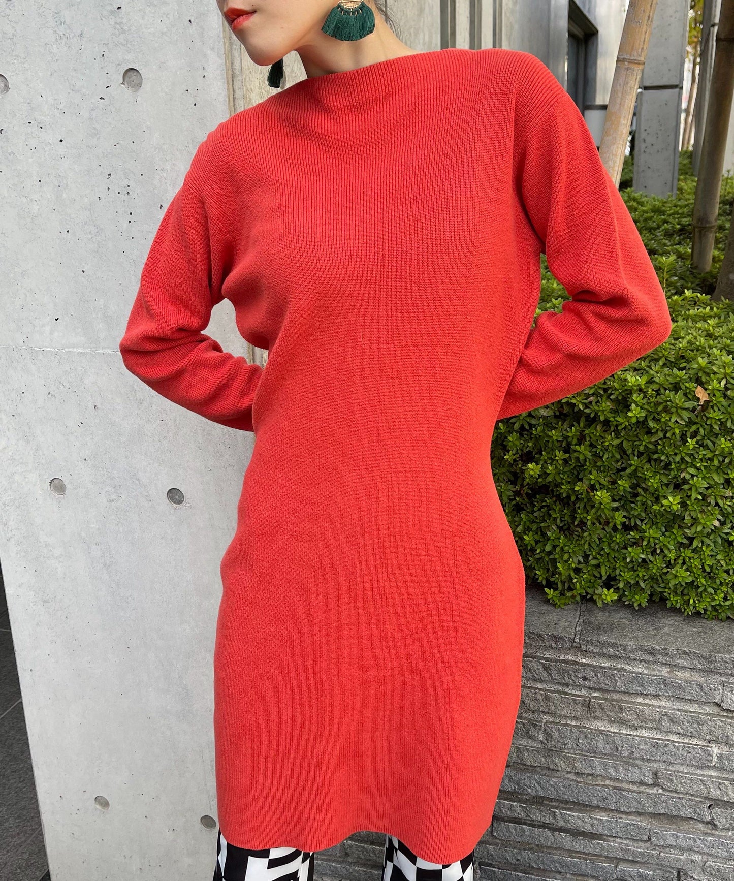 【Used】<br>Boat neck knit dress